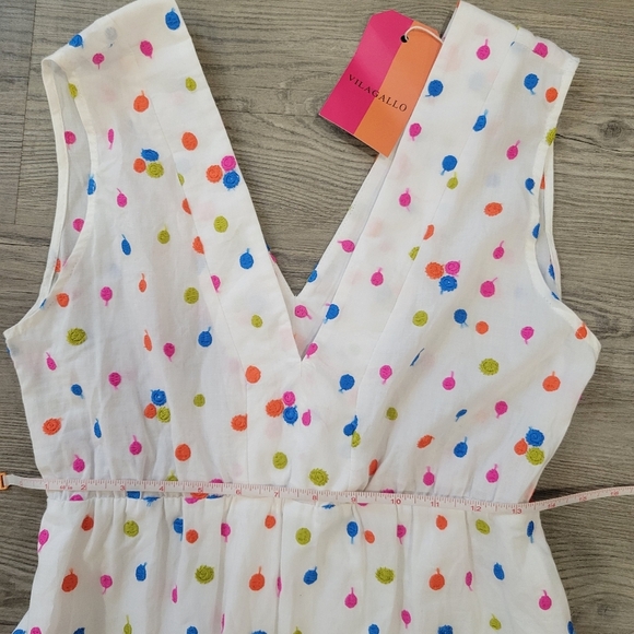 Vilagallo Women's Cotton Polka Dot Maxi Dress Size 36 - Picture 8 of 16